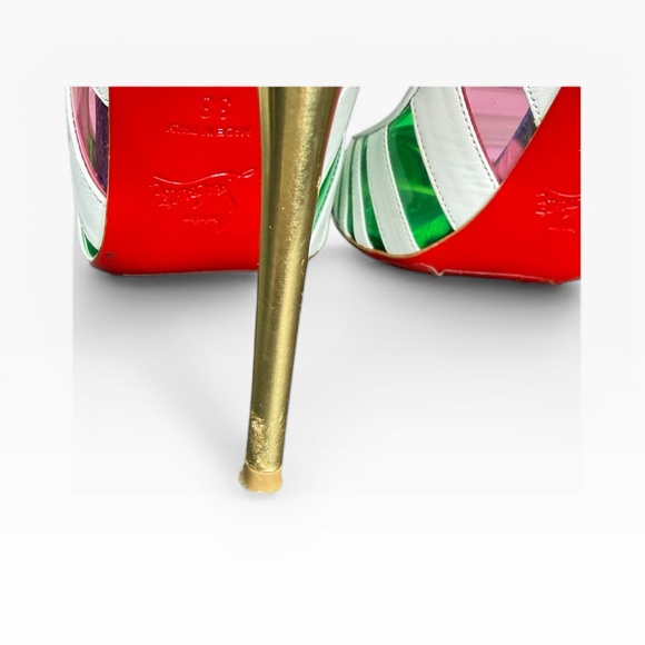 Christian Louboutin Gold and Multicolor Heels Size 38 - Picture 8 of 11